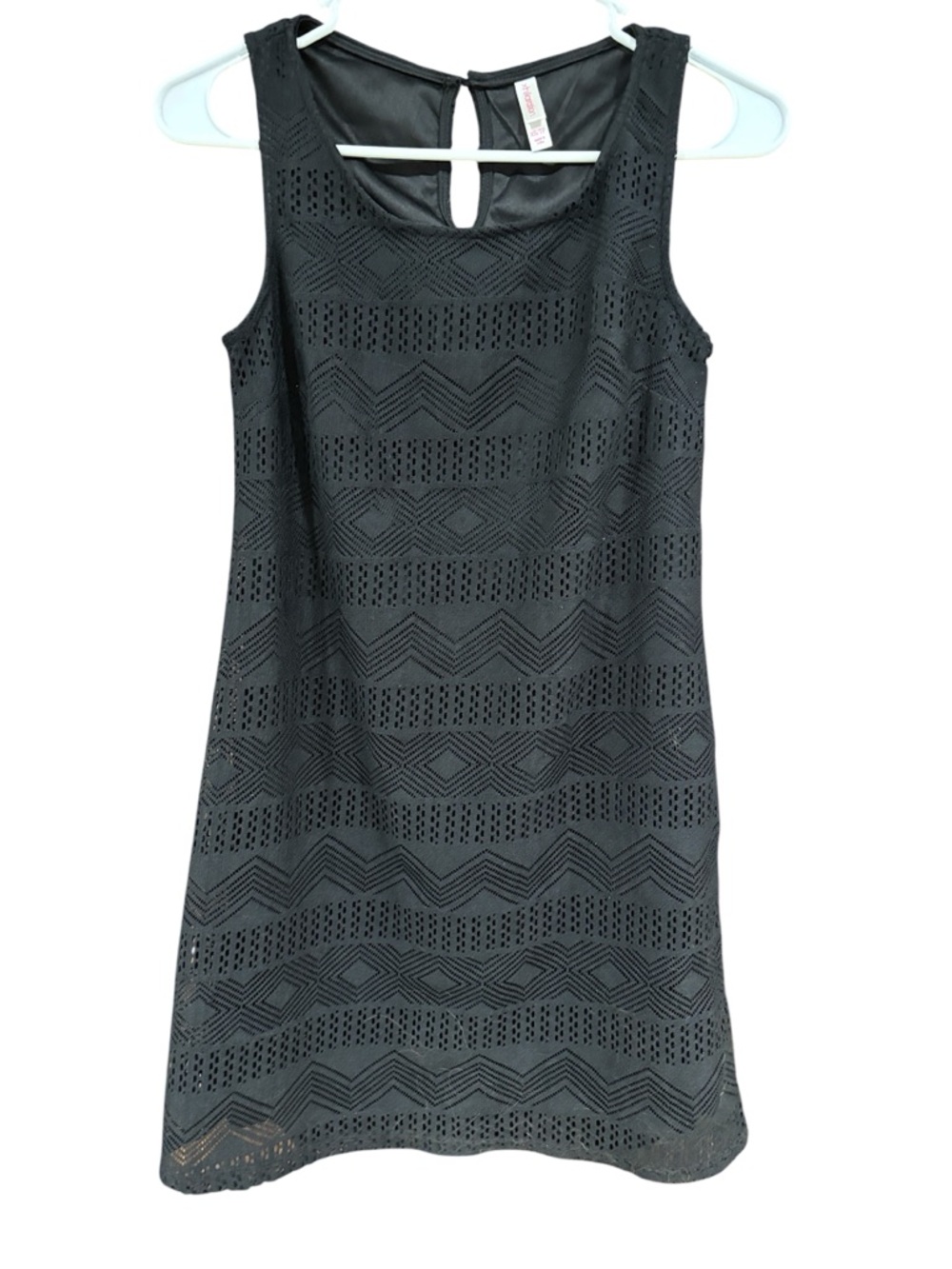🔥Xhilaration Black Eyelet Sleeveless Mini Dress